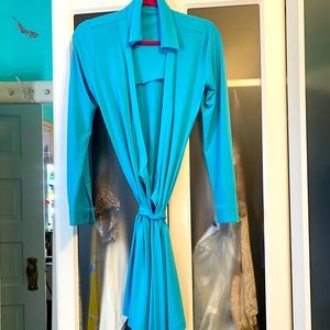 Calvin Klein turquoise wrap dress